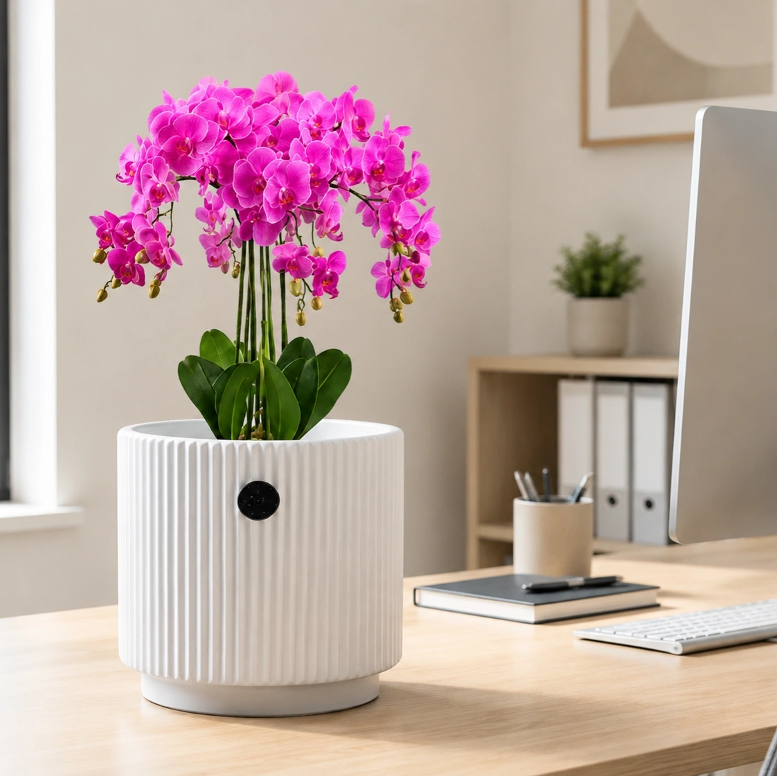 ID Studio Nepal Ceramic Planter Pot for Indoor Plants, Orchids, Living Room, Bedroom, Office, Balcony & Home Décor 1