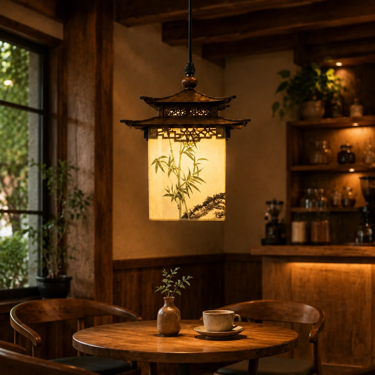 ID Studio Nepal Japanese Pagoda Pendant Light for Cafés, Restaurants, Dining Areas, Tea Rooms and Traditional Interiors 2