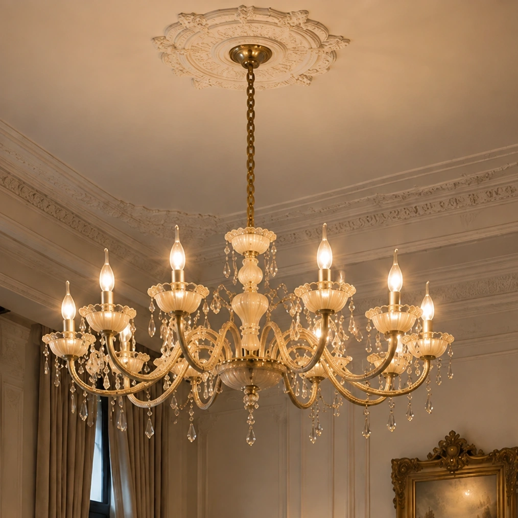 ID Studio Nepal 12 Lights Crystal Chandelier for Living Room, Drawing Room, Dining Hall, Hotel Lobby 3