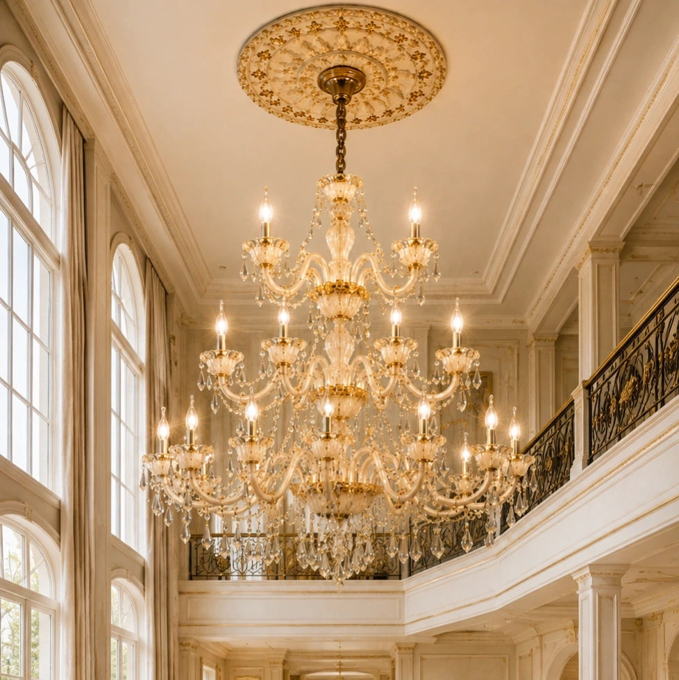 ID Studio Nepal 24 Lights Luxury Crystal Chandelier for Double-Height Living Rooms, Grand Halls, Hotel Lobbies, Banquet Halls 1
