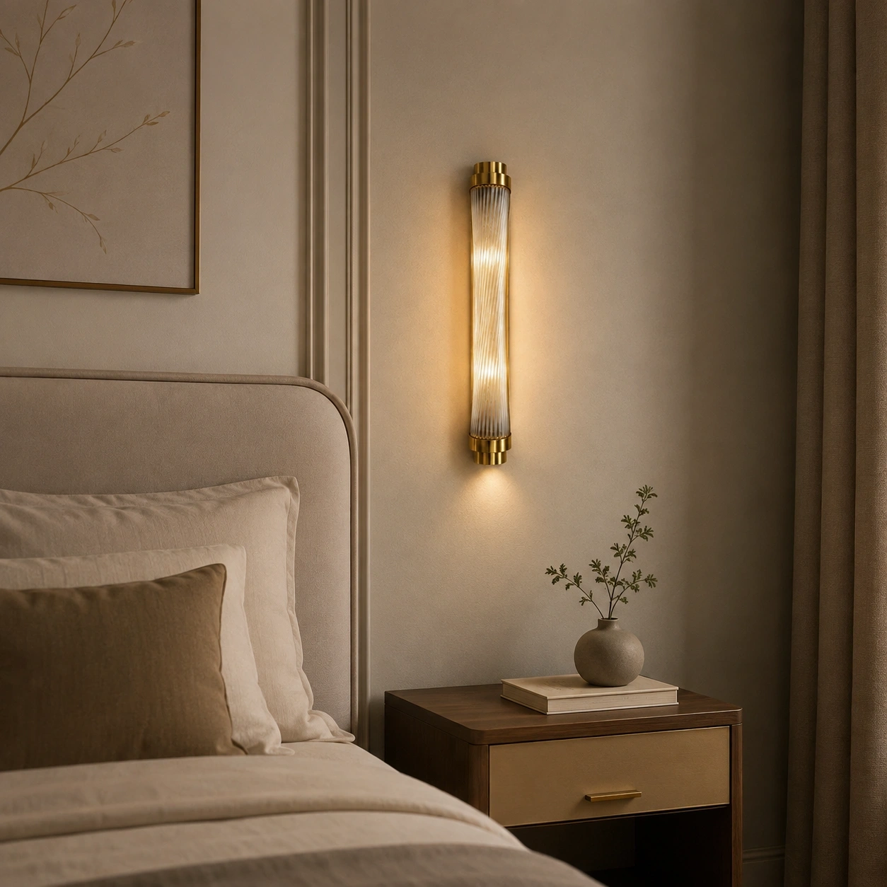 ID Studio Nepal Modern Vertical Wall Light for Bedroom, Bedside, Living Room, Hallway, Staircase 1