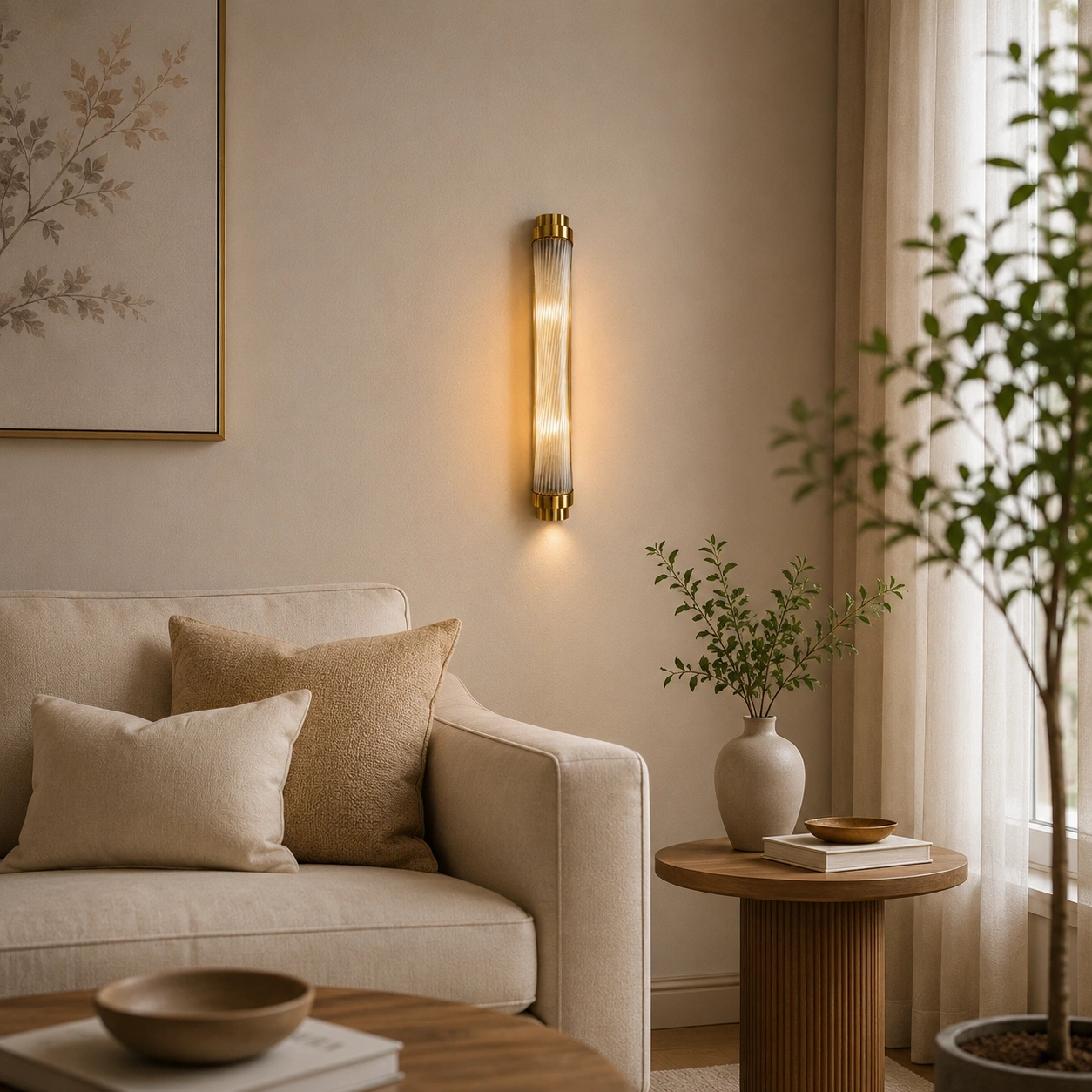 ID Studio Nepal Modern Vertical Wall Light for Bedroom, Bedside, Living Room, Hallway, Staircase 2