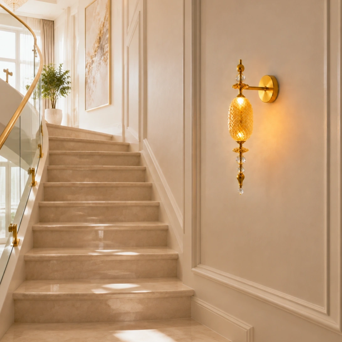ID Studio Nepal Luxury Crystal LED Wall Light for Living Room, Bedroom, Hallway, Foyer and Hotel Décor 3