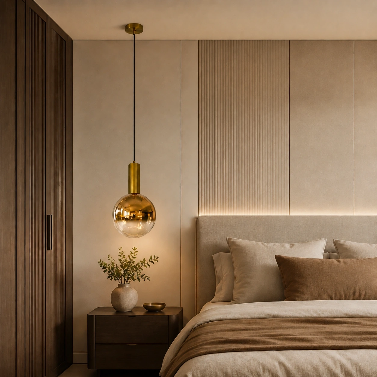 ID Studio Nepal Modern Gold Glass Globe Pendant Light for Living Room, Bedroom, Dining Area, Kitchen Island and Café 3