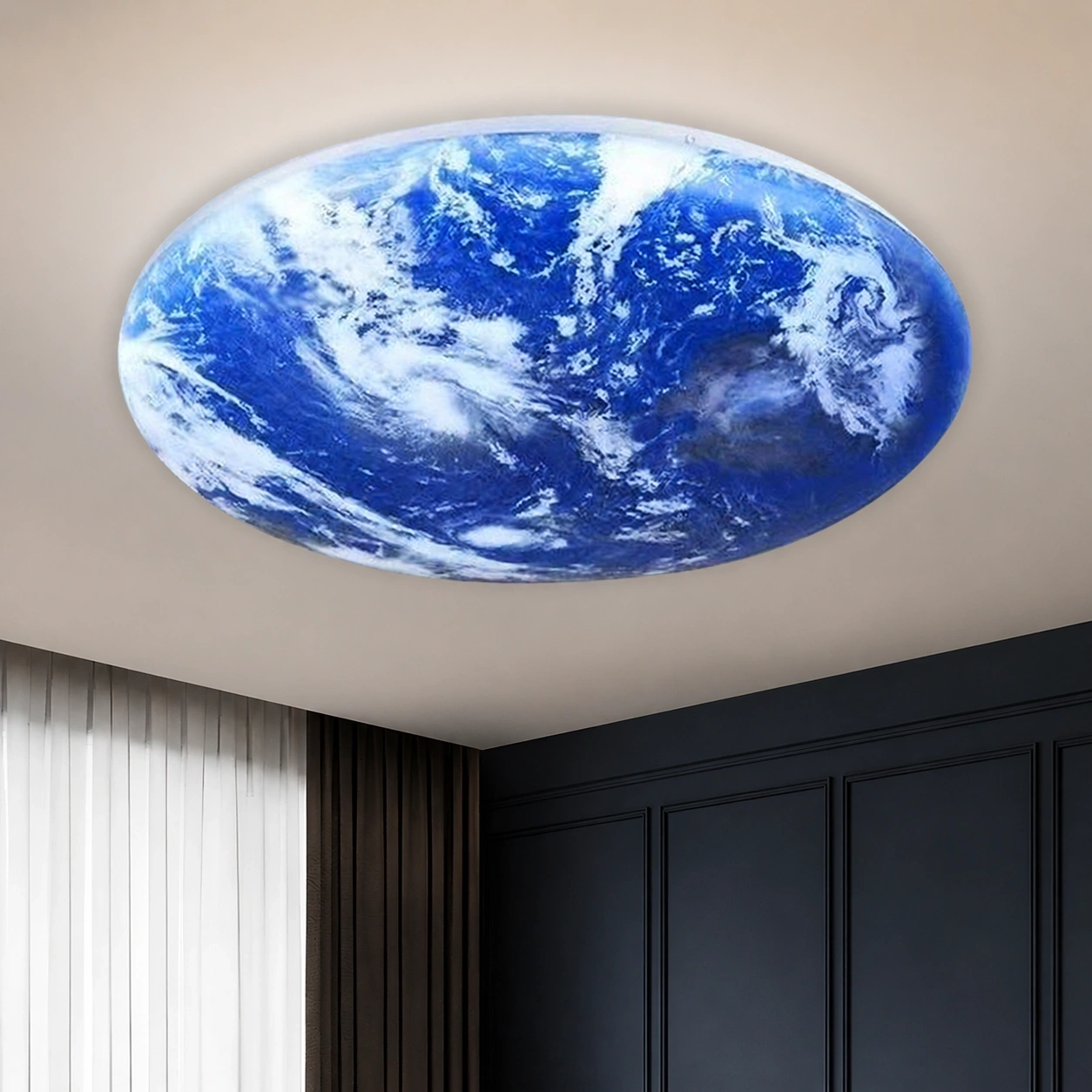 ID Studio Nepal Earth Design 3-Colour LED Ceiling Light for Bedrooms, Living Rooms, Kids’ Rooms and Modern Interiors 1