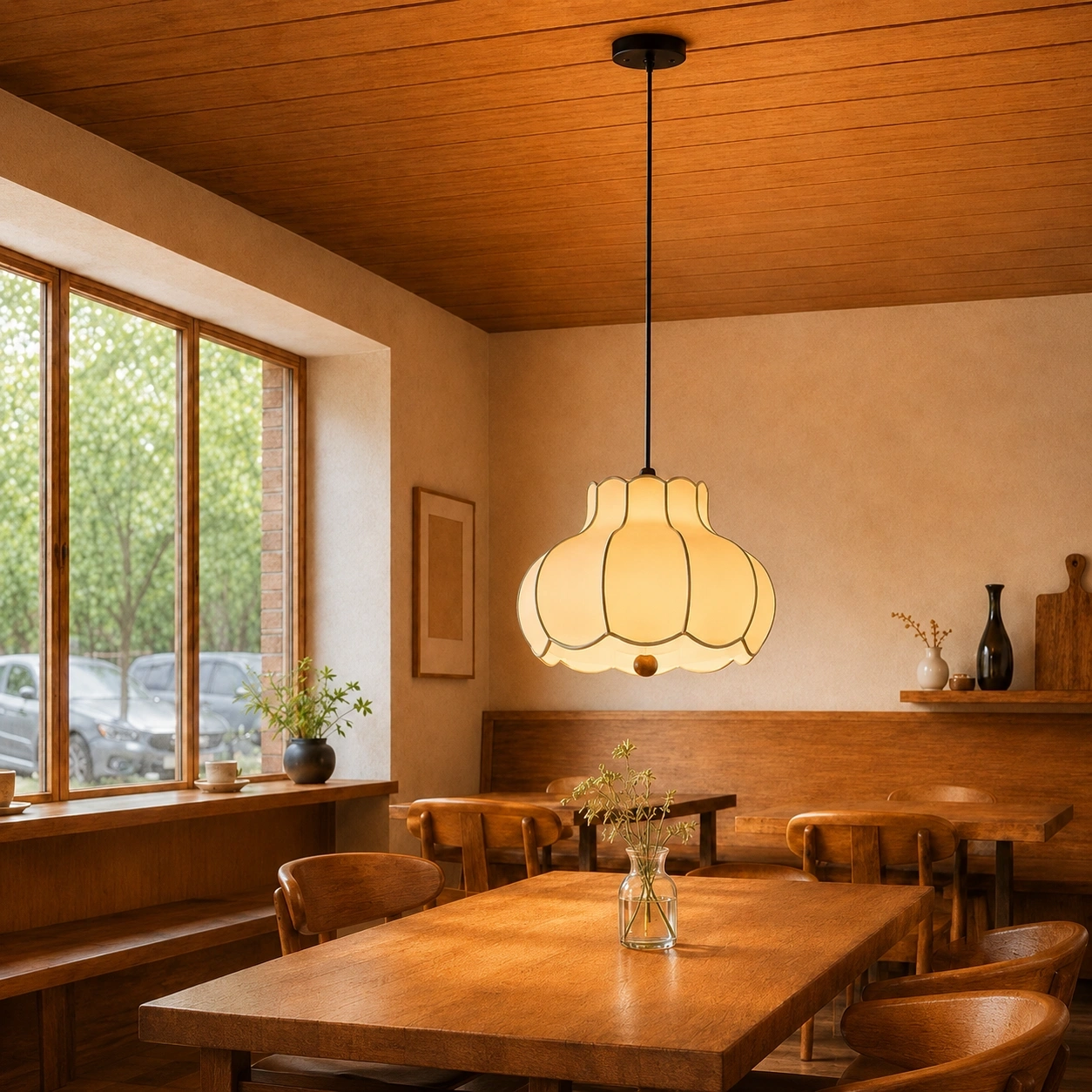 ID Studio Nepal Japanese-Style Petal Pendant Light for Dining Rooms, Cafés, Bedrooms and Living Spaces 2