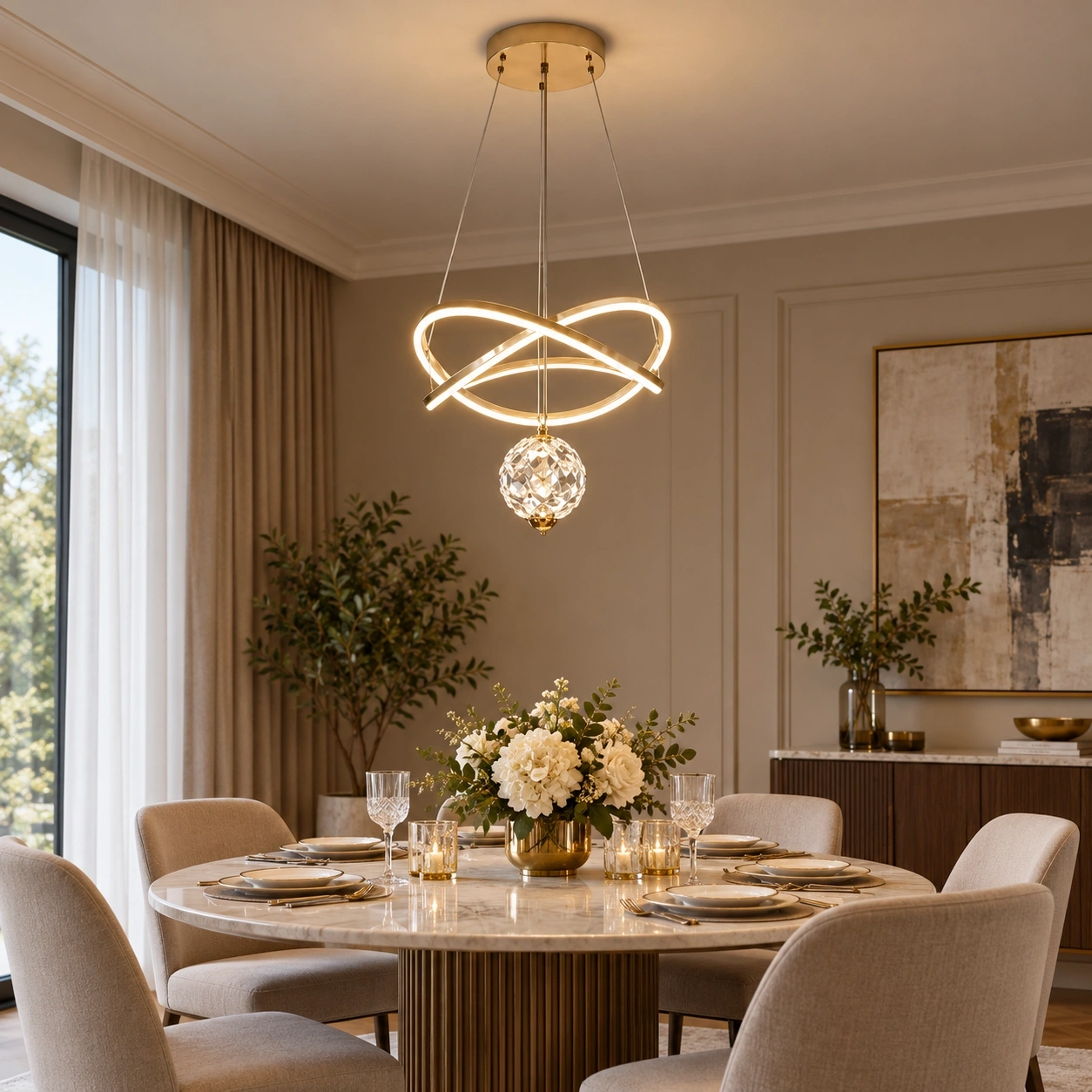 ID Studio Nepal LED Pendant Light for Living Room, Dining Area, Bedroom & Lobby 1
