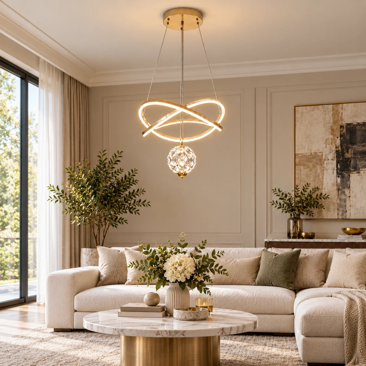 ID Studio Nepal LED Pendant Light for Living Room, Dining Area, Bedroom & Lobby 2