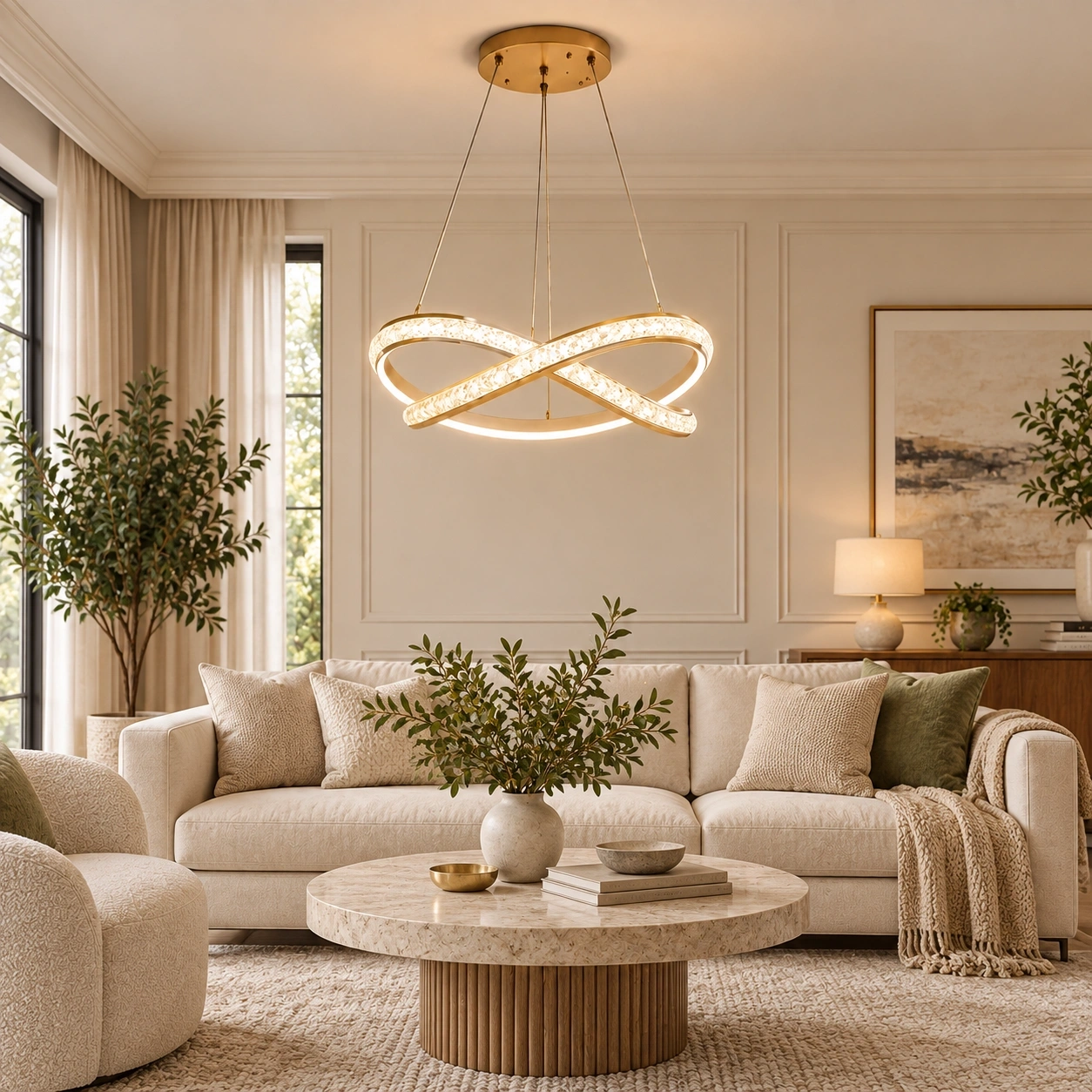 ID Studio Nepal Modern Infinity LED Chandelier for Living Room, Dining Area & Bedroom 2