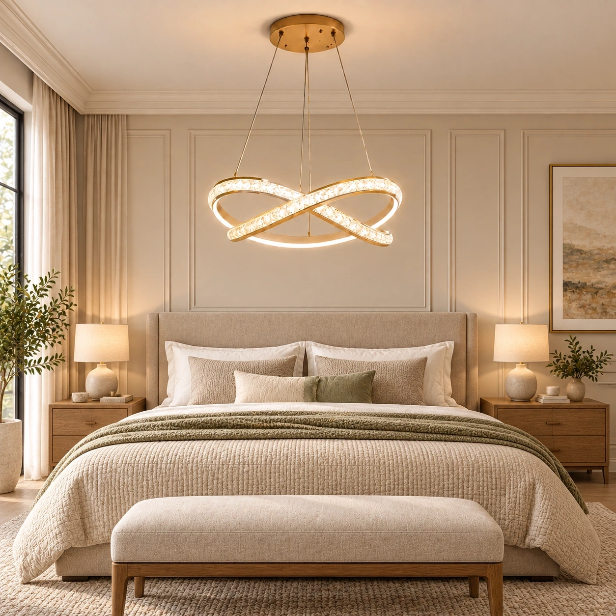 ID Studio Nepal Modern Infinity LED Chandelier for Living Room, Dining Area & Bedroom 3