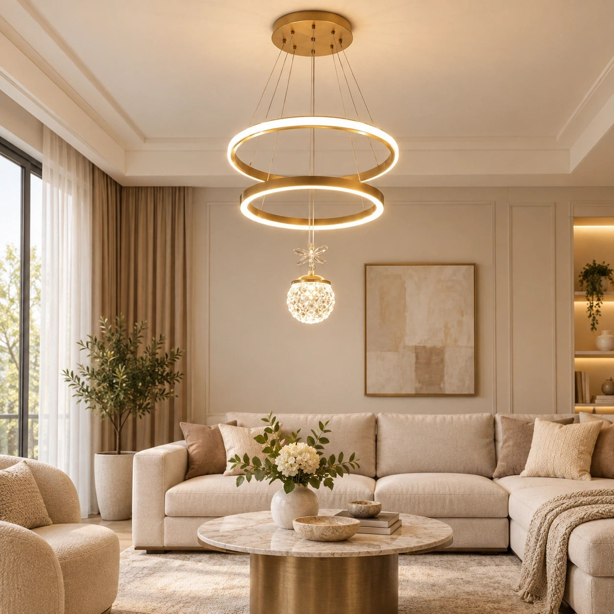 ID Studio Nepal Modern LED Hanging Light for Living Room, Dining Area & Bedroom 2