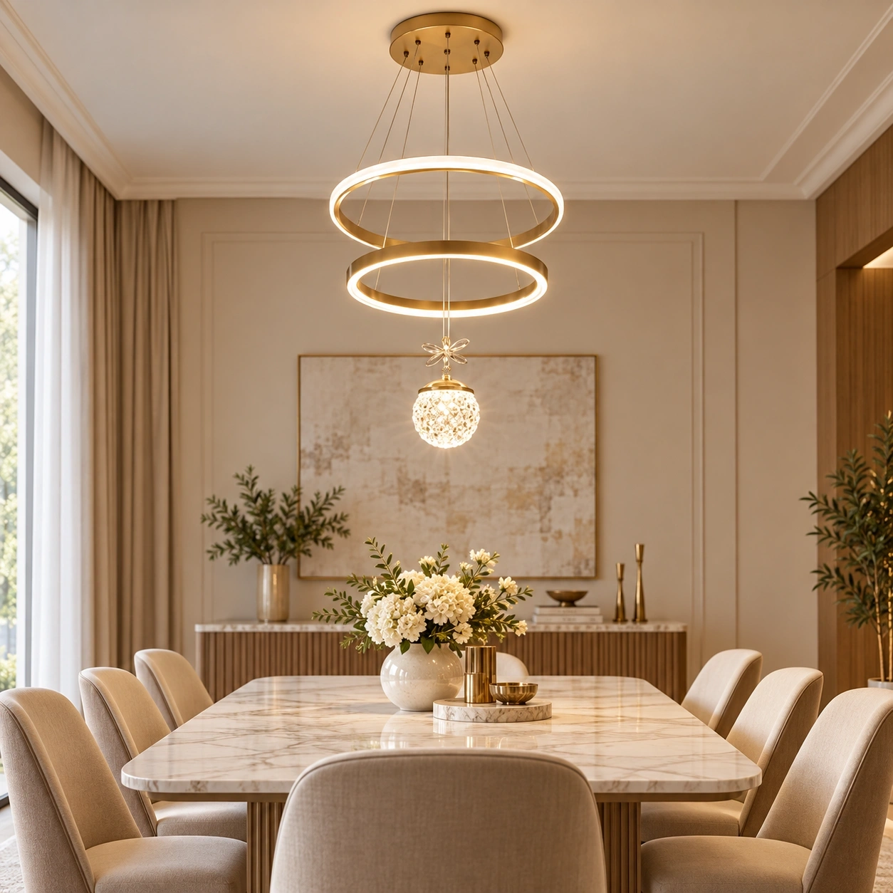 ID Studio Nepal Modern LED Hanging Light for Living Room, Dining Area & Bedroom 3