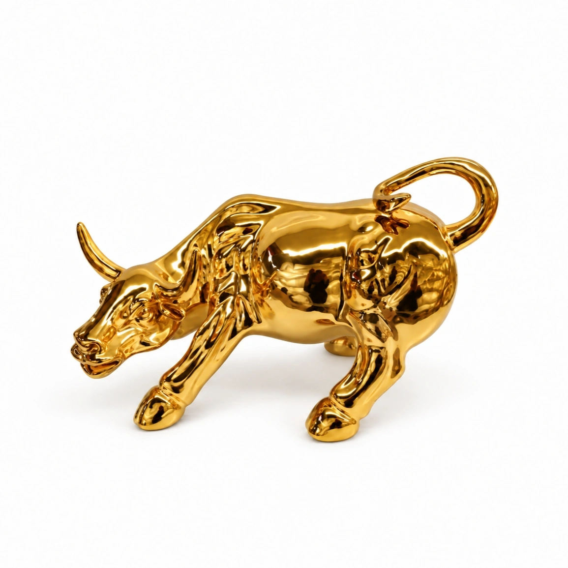 ID Studio Nepal Golden Bull Sculpture for Living Room, Office & Console Table Décor 4