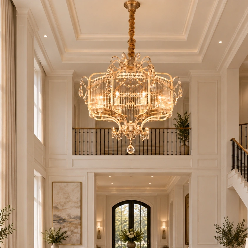 ID Studio Nepal Antique Cream Crystal Chandelier for Dining Room, Living Room & Luxury Hall 3