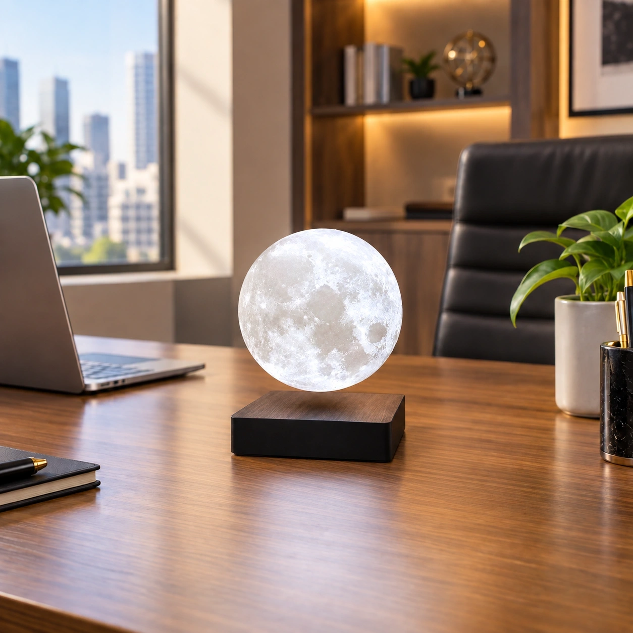 ID Studio Nepal Magnetic Levitating Moon Lamp for Bedroom, Living Room & Office Décor 1