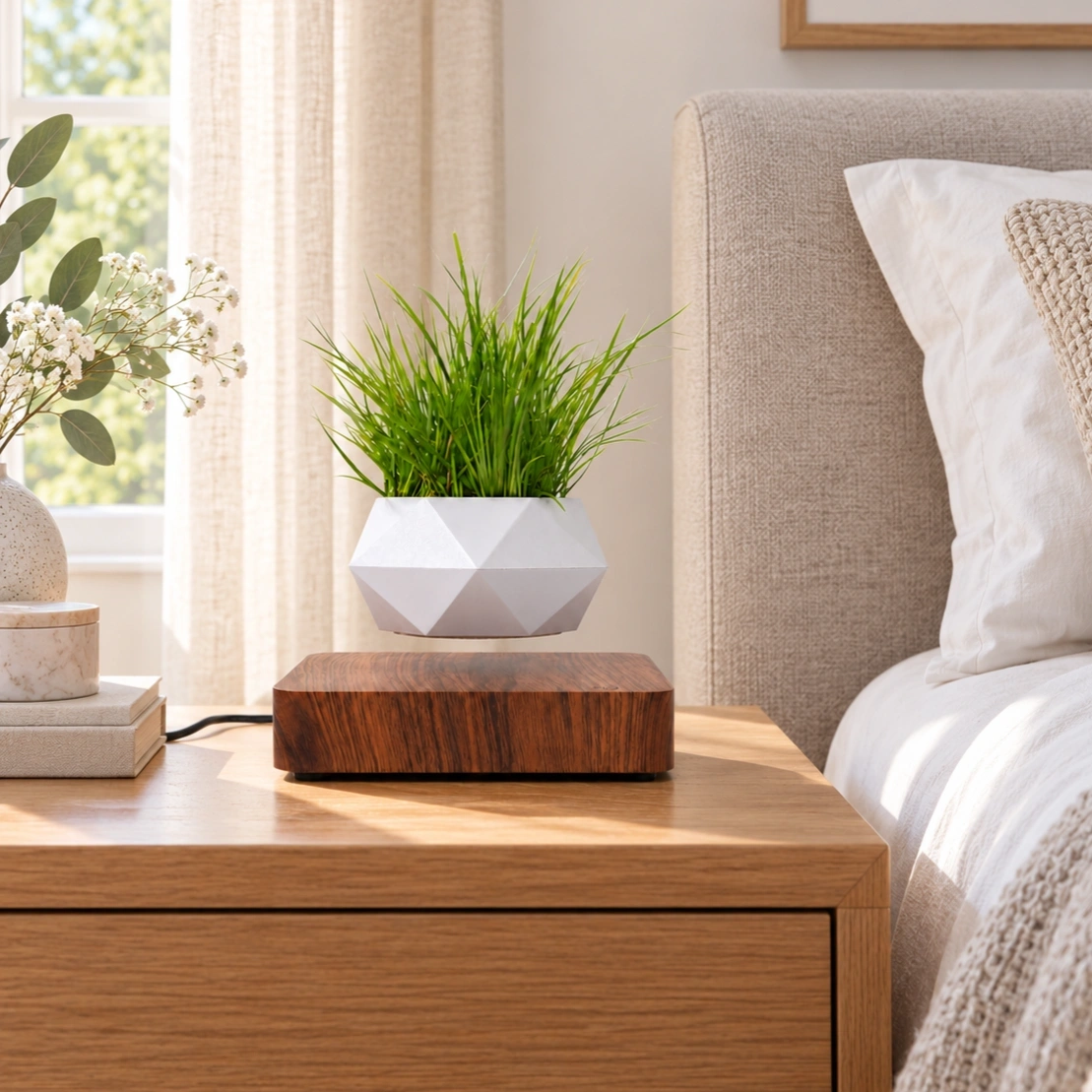 ID Studio Nepal Magnetic Levitating Plant Pot for Home, Office Desk and Table Décor 1