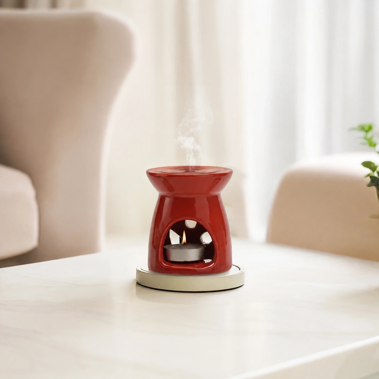 ID Studio Nepal Glossy Ceramic Candle Diffuser for Aromatherapy and Home Décor 2