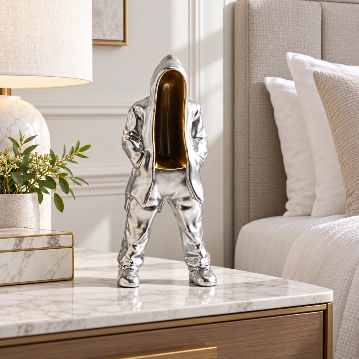 ID Studio Nepal Silver Hooded Figurine for Living Room, Office & Shelf Décor 1