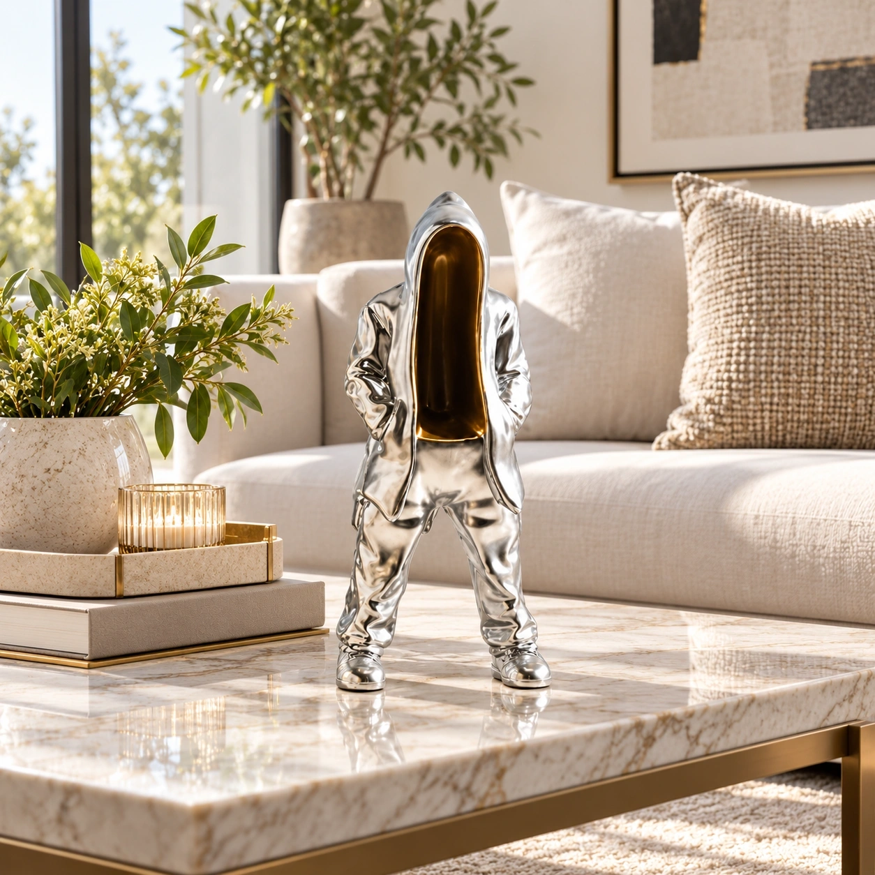 ID Studio Nepal Silver Hooded Figurine for Living Room, Office & Shelf Décor 2