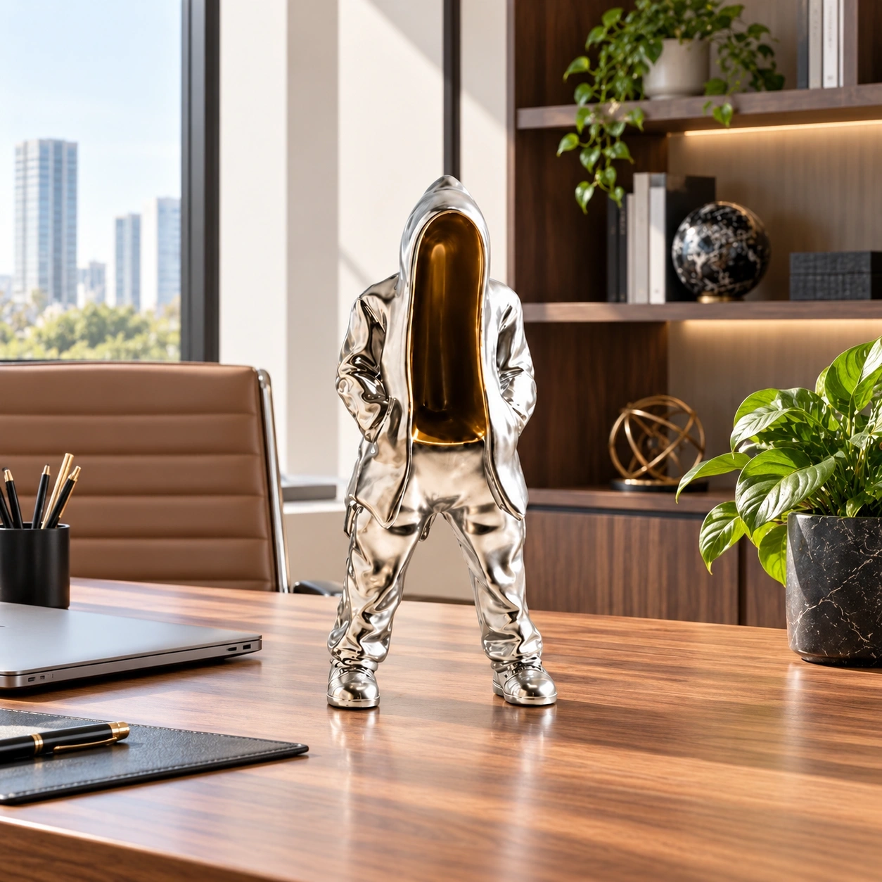 ID Studio Nepal Silver Hooded Figurine for Living Room, Office & Shelf Décor 3