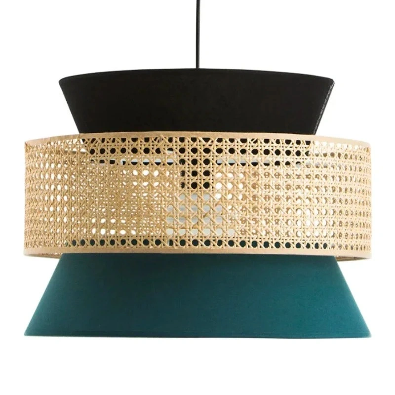 ID Studio Nepal Modern Metal & Cane Pendant Light for Dining Room, Café & Kitchen Island 4