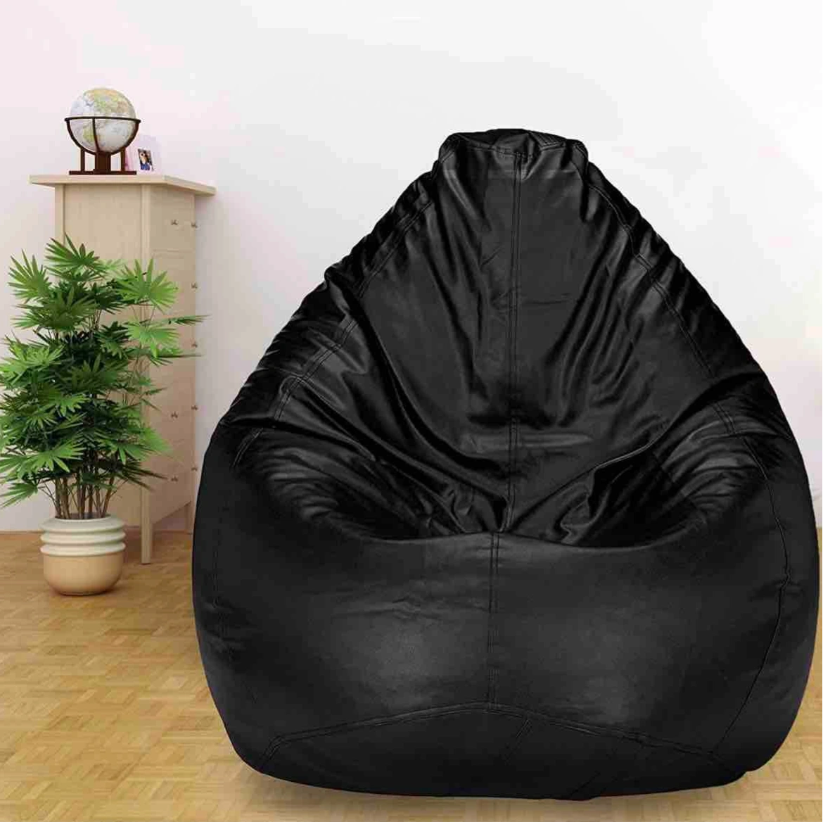 ID Studio Nepal Black Bean Bag Chair for Living Room, Bedroom & Reading Corner 4