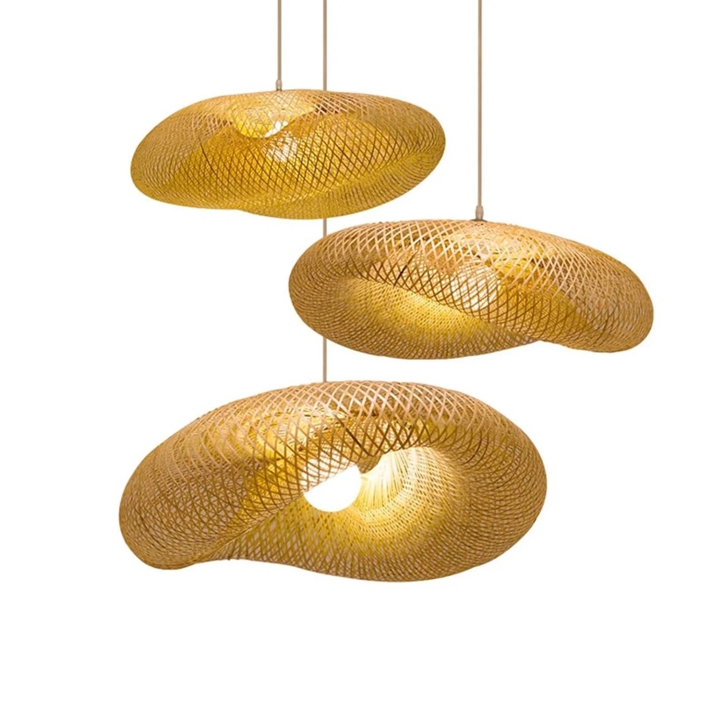 ID Studio Nepal Handwoven Rattan Pendant Light for Cafés, Restaurants, Dining Areas & Kitchen Islands 6