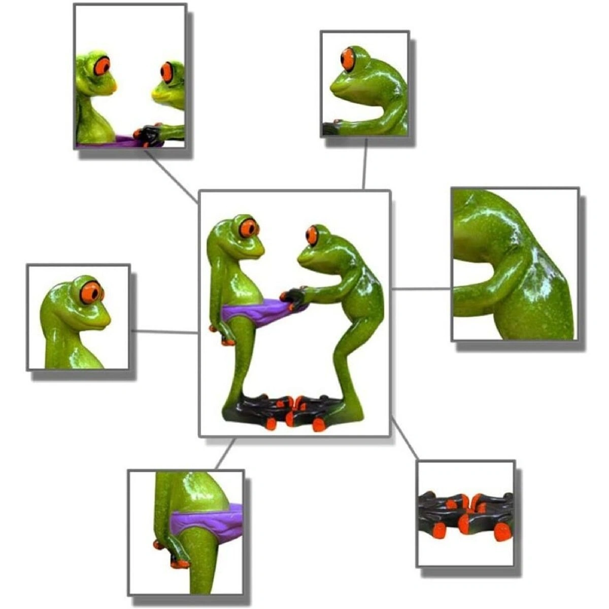 ID Studio Nepal Playful Frog Couple Decorative Figurine for Living Room, Tabletop & Garden Décor 6