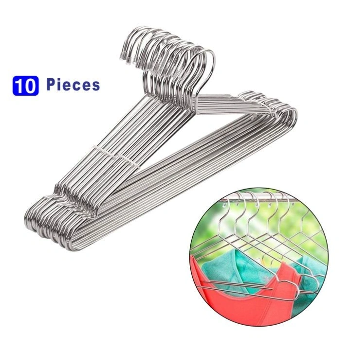 Stainless Steel Clothe Hangers - 10 Pcs 1