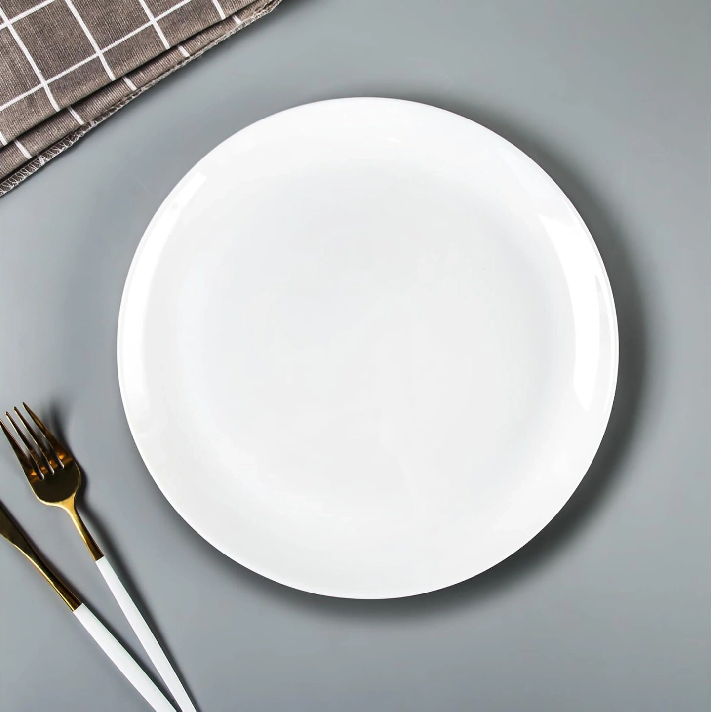 White ceramic Dinner Plate/Salad Plate- 8Inch 2