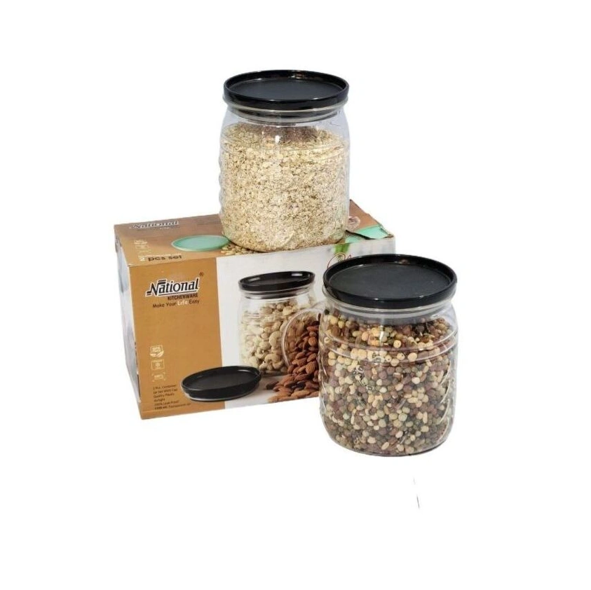 Transparent Container Jar 1100ml Classy 2pcs ( 1set ) 1