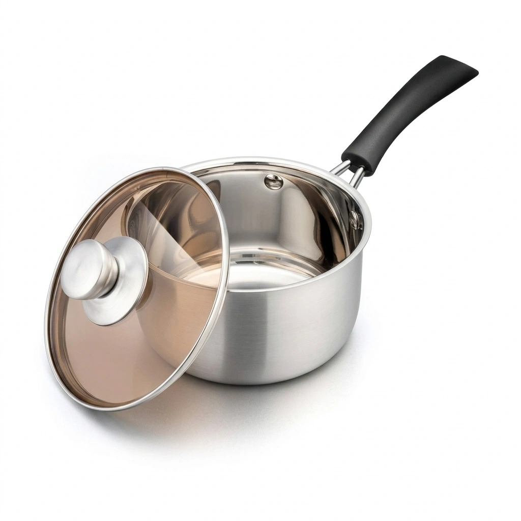 Stainless Steel Saucepan with Glass Lid – 16cm 1