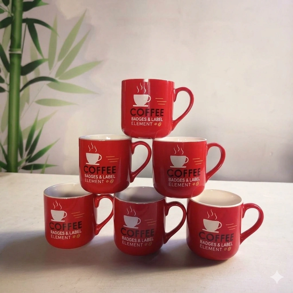 EVA Cup Set - Delite Ceramic Cup Set - 6pcs 1