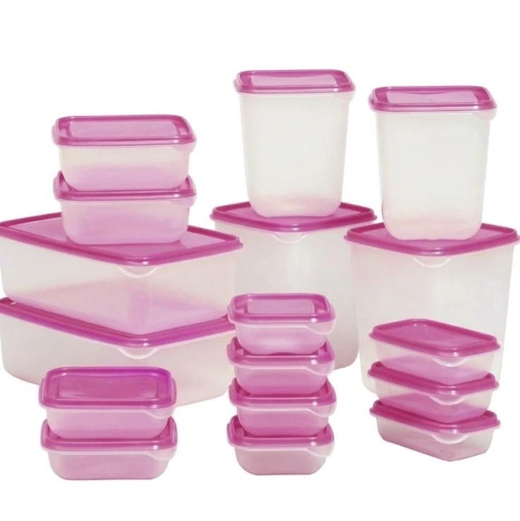 17 Set BPA Free Plastic Food Container with Lid Freezer and Microwave Safe 2