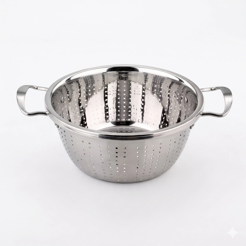 Colander/ Strainer | With Handle Stainless Steel - 28cm 1
