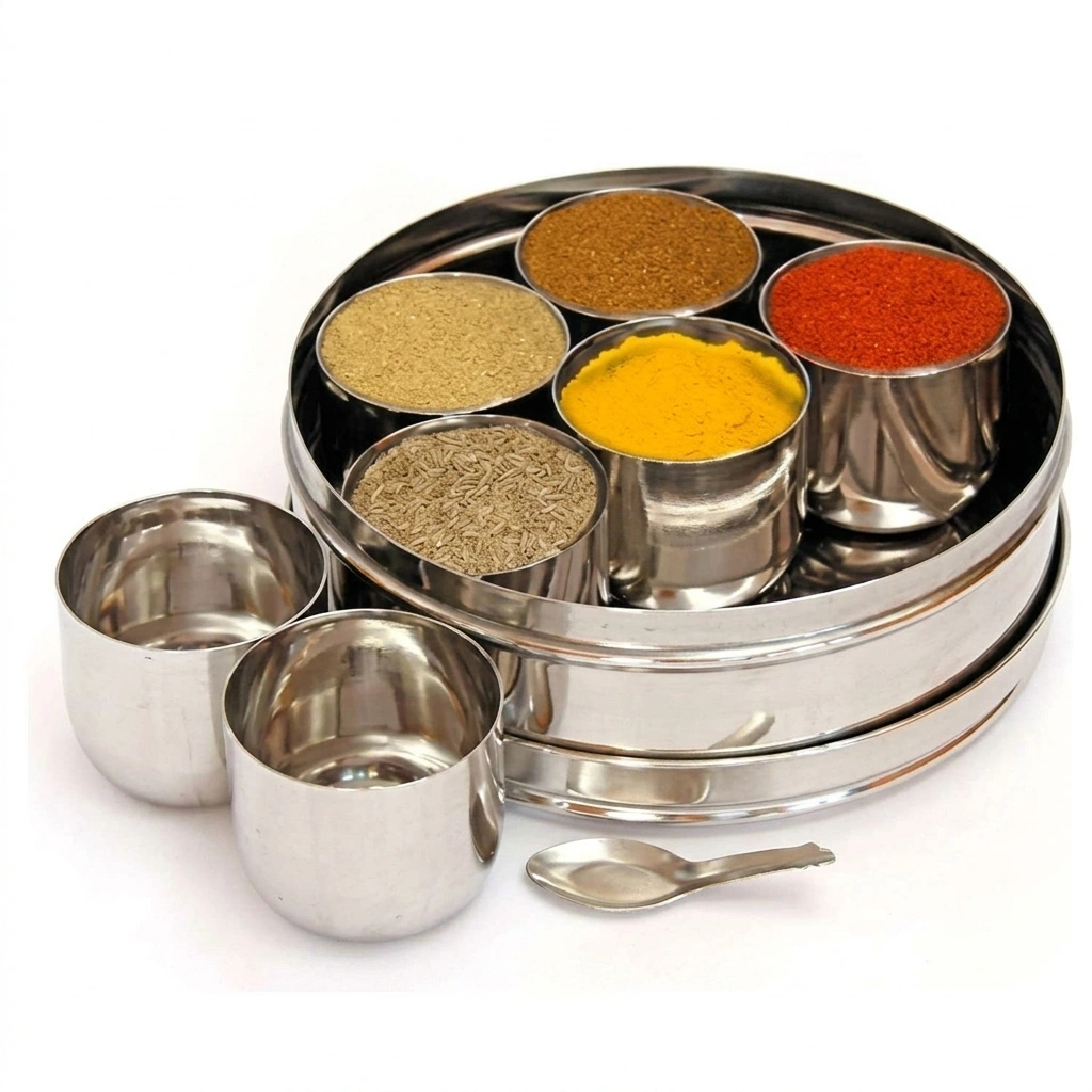 Unirize | Spice Container Stainless Steel Clear View with lid& spoon - 12inch 2