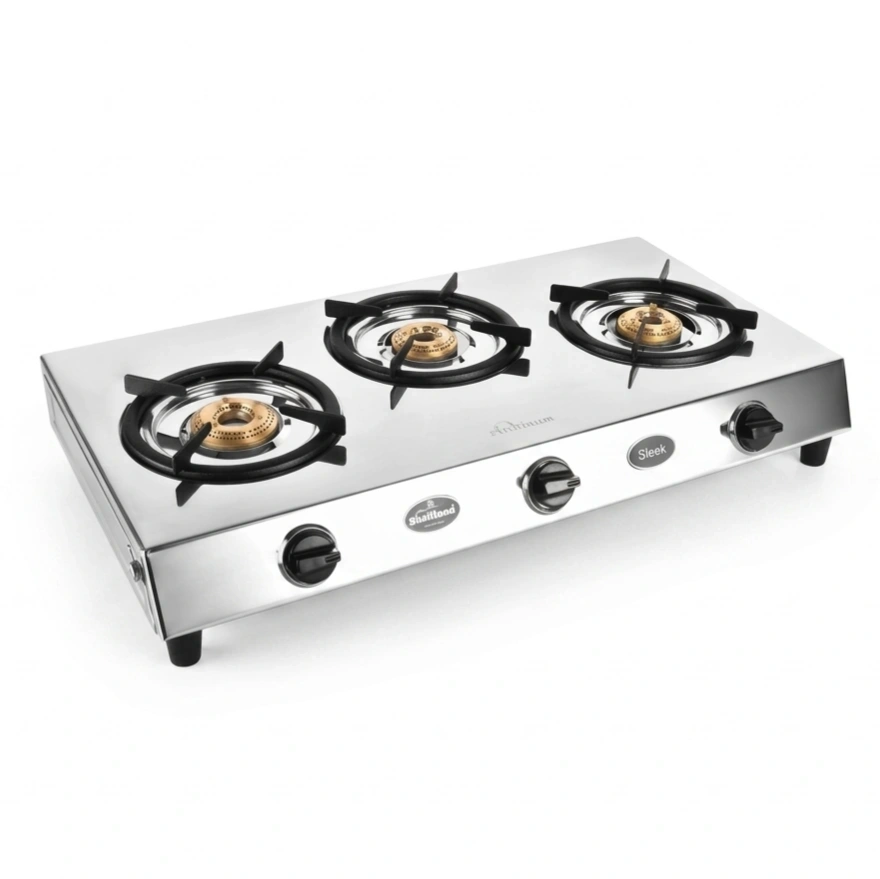 Tulip | Stainless Steel Auto Flame Gas Stove | Matchless - 3 Burner 1