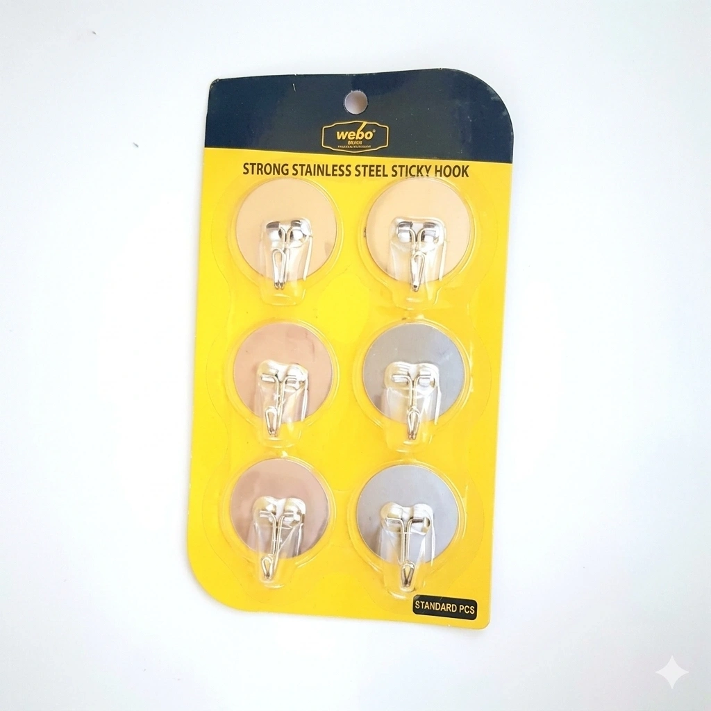 Stainless Steel Multipurpose wall Hooks -6pcs 1