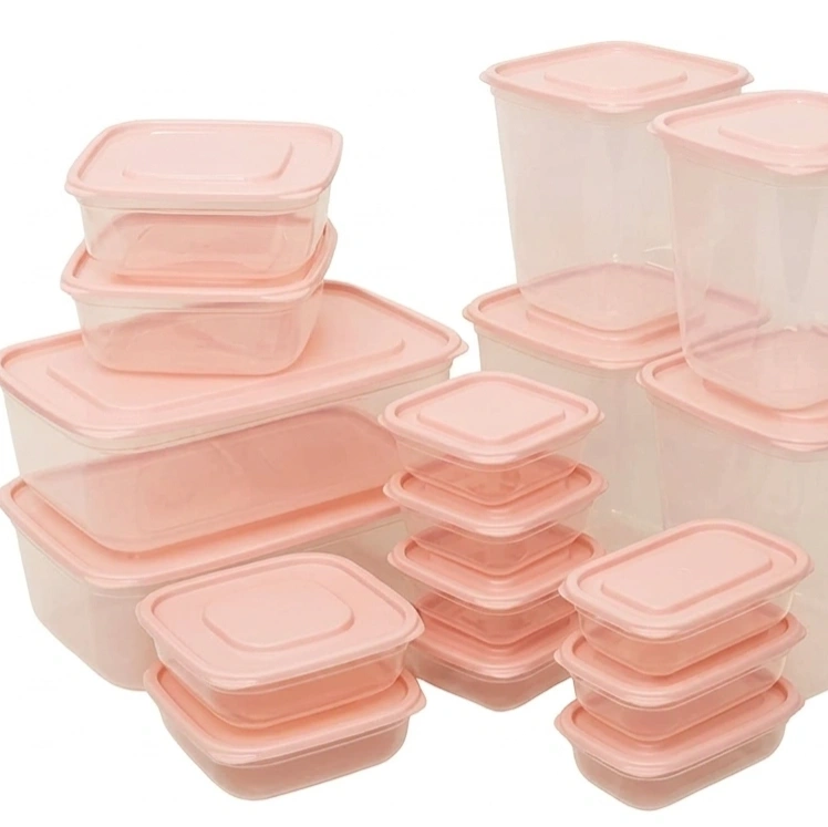 17 Set BPA Free Plastic Food Container with Lid Freezer and Microwave Safe 4
