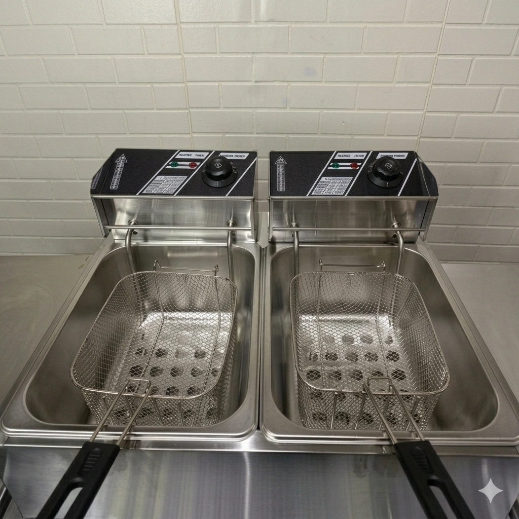 commercial countertop double-tank electric deep fryer 1