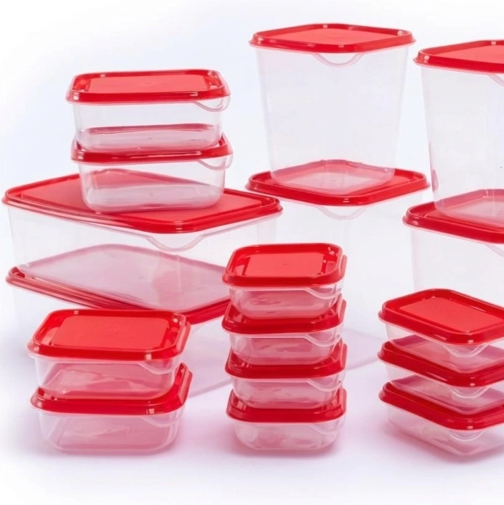 17 Set BPA Free Plastic Food Container with Lid Freezer and Microwave Safe 5