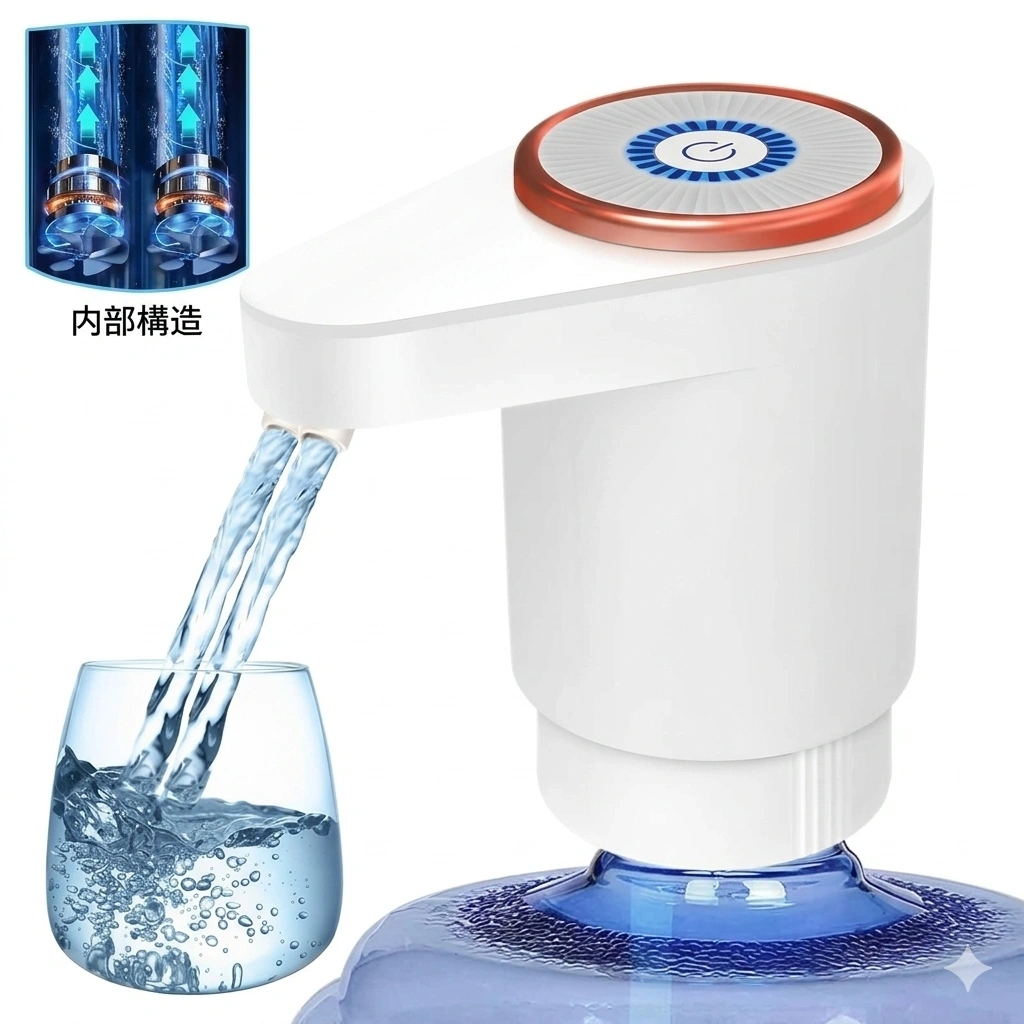 Rechargeable Jar Water Dispenser Dual Pump and Headed Discharge 1