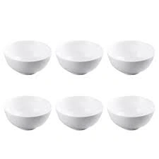 5inch- 6pcs White Plain ceramic Bowls set 1