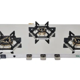 Tulip | Stainless Steel Automatic Gas Stove | BMW Heavy 14Kg - 3 Burner 3