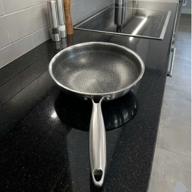Deep Double Honeycomb Triply SS Frypan - 24cm 1