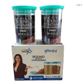 Unirize Air Tight Round Container Set (2 Pieces x 900ml) 1