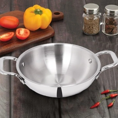 Tulip | Triply S S Kadhai with Steel Lid - 26cm 3