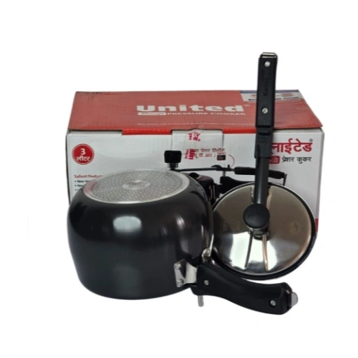 United Pranzo Hard Anodised Inner-Lid Pressure Cooker -3ltr 2