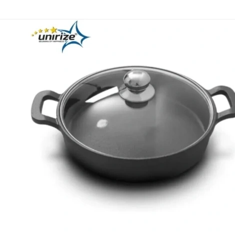 Unirize | Cast Iron Kadhai with Glass Lid - 25cm 1