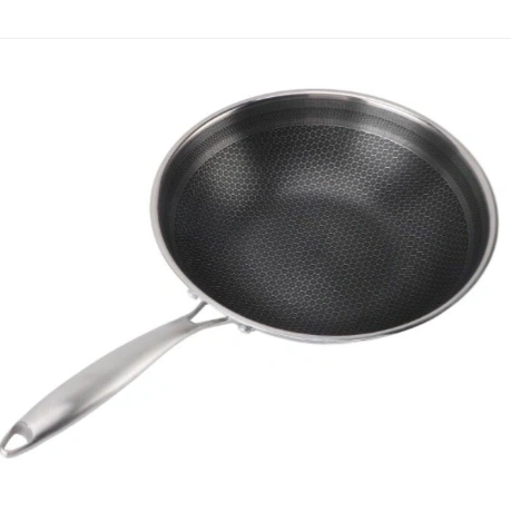 Deep Double Honeycomb Triply SS Frypan - 30cm 2